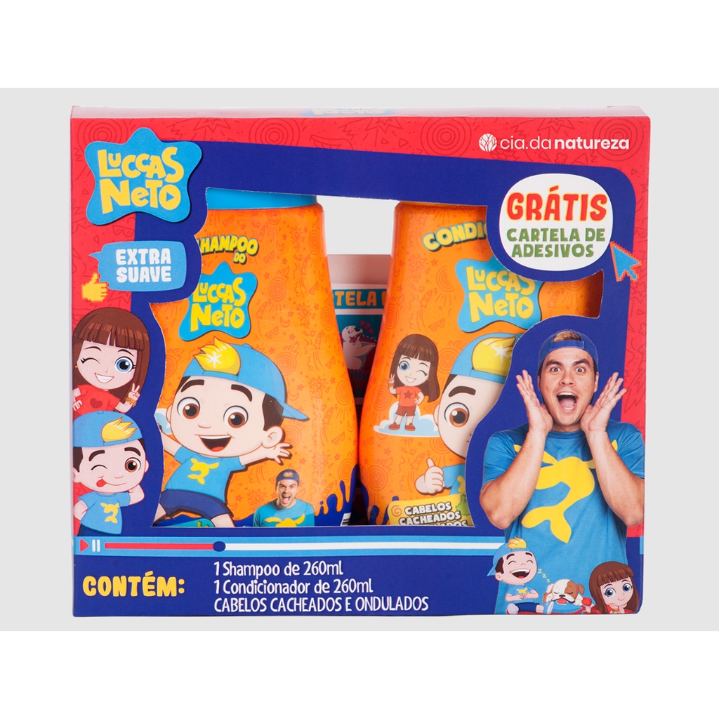 Luccas Neto Kit Shampoo e Condicionador Cabelos Ondulados e Cacheados 2 ...