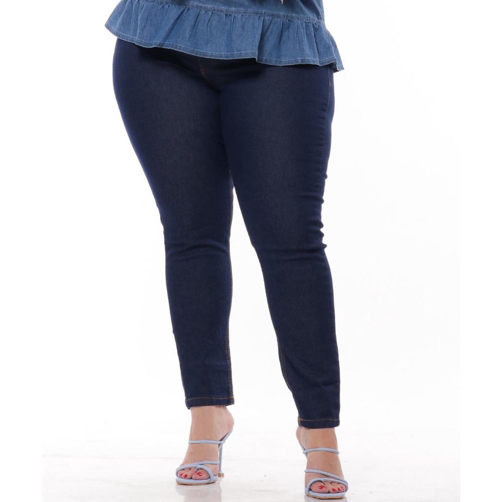 Calça Jeans Feminina Preta Rasgo No Joelho Com Elastano