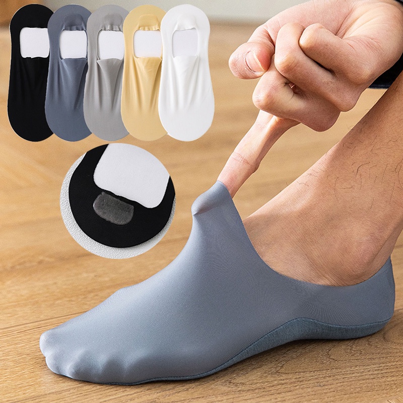 Meias Masculinas Invisíveis De Seda De Gelo Casual Sem Traços Acessórios De Moda Simples De Verão