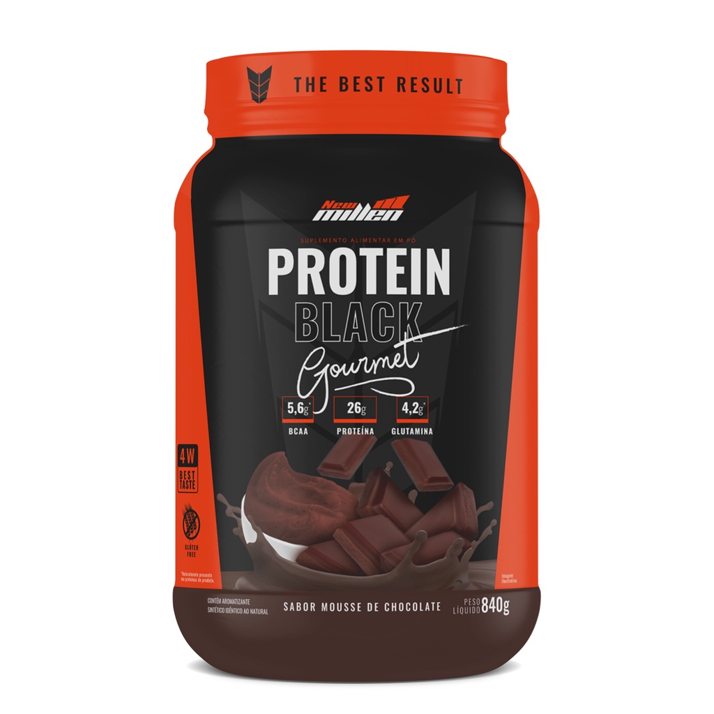 Protein Black Gourmet 840g Whey Protein 4W Proteína Ultrafiltrada – New Millen