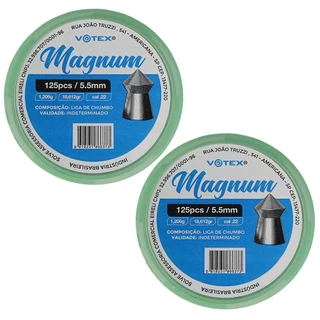 Kit 2 Latas de Chumbinhos Votex Magnum 250 Unidades Calibre 5.5mm .22