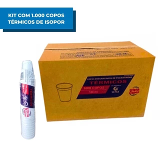 Copo Térmico Descartável Isopor Bebidas Quentes Café 180ml Com 1000 Unidades Quentão Chocolate Quente Festa Junina (Sem Tampa)