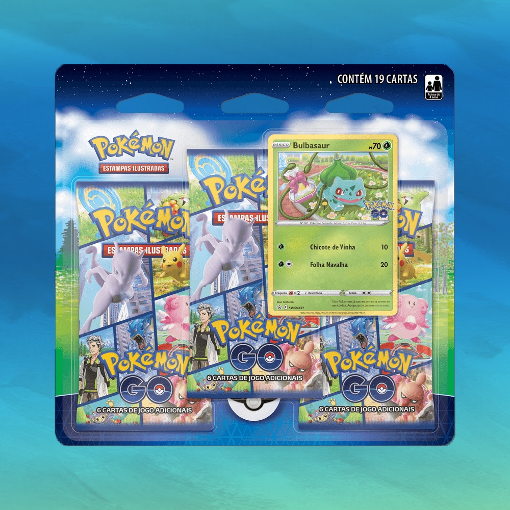 Jogo Carta Pokemon - GO Blister Triplo 19 cartas Niantic Copag