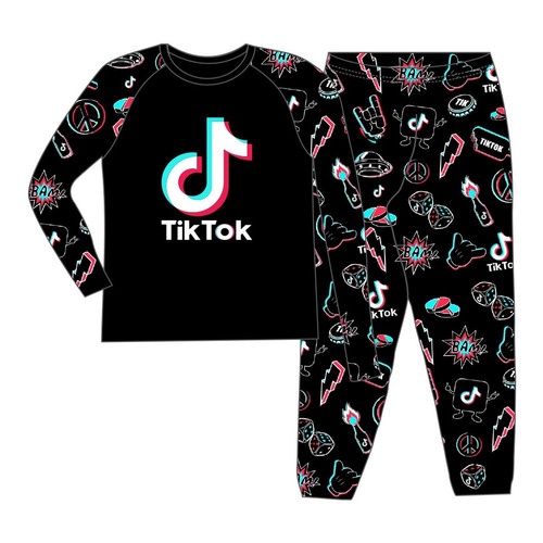 Pijama Tik Tok Feminino Longo (1 Unidade)