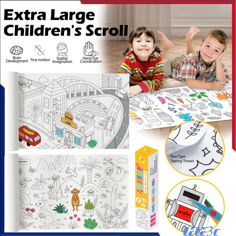 Rolo De Papel Para Colorir Crianças 3M DIY Desenho Grafite Kids Pintura Educacional Brinquedo