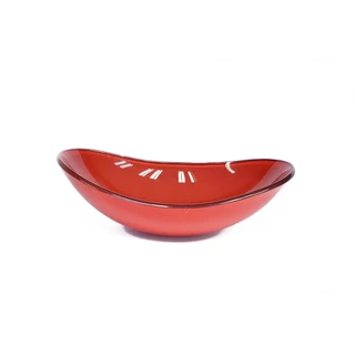 CUBA DE VIDRO OVAL 55CM VERMELHO FERRARI