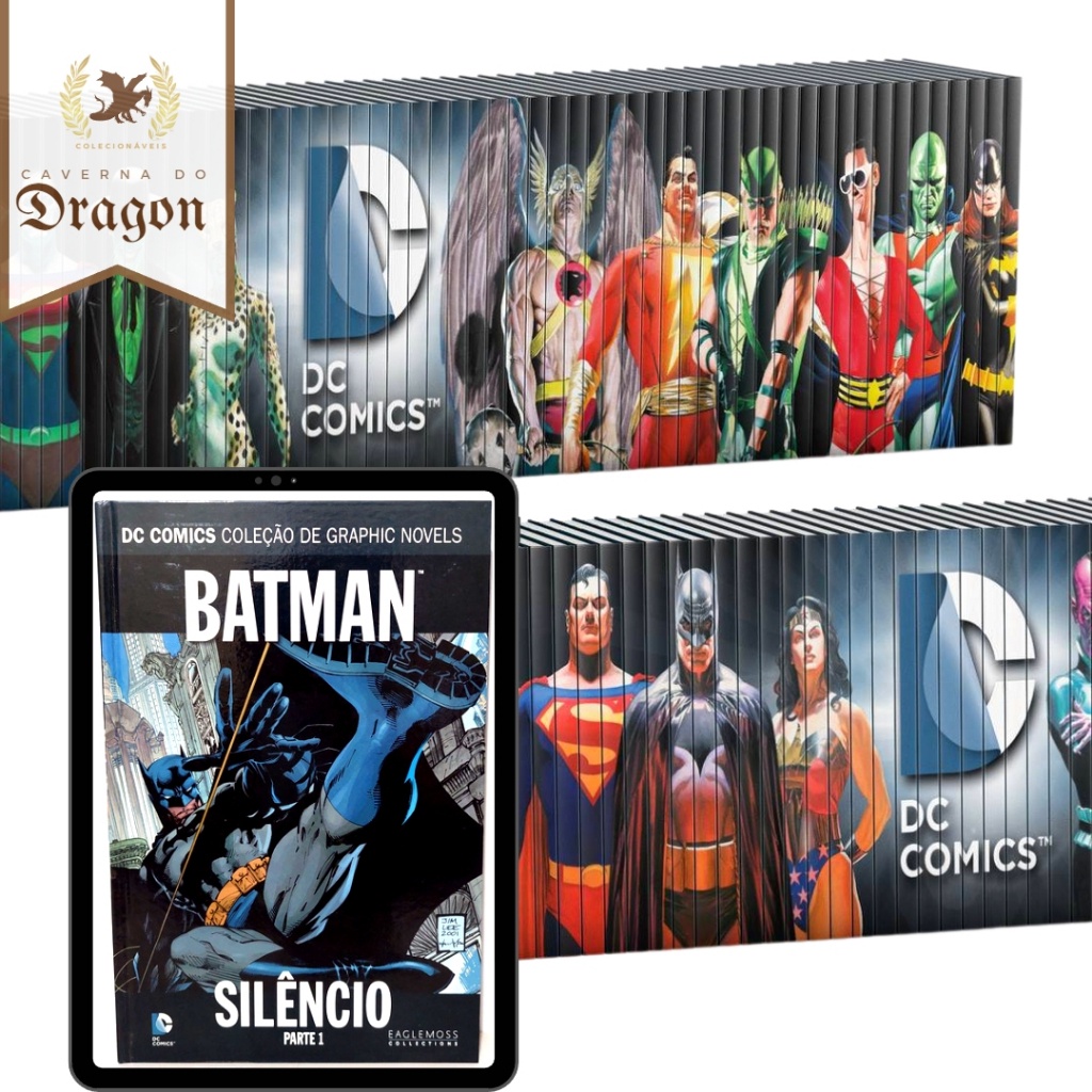 HQ DC Comics, Coleção de Graphic Novels Eaglemoss - Capa dura: Batman Silêncio - Parte 1 e Parte 2, Super Man O Ultimo F