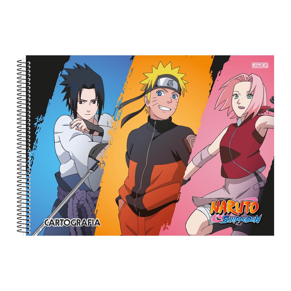 Kit 2un Caderno Naruto Uzumaki Shippuden Brochura 80 Fls Capa Dura