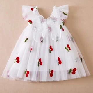 WFRV Vestido De Bebê Para Meninas De 1 Aniversário Verão Tulle puff Festa Casual Princesa Toddler