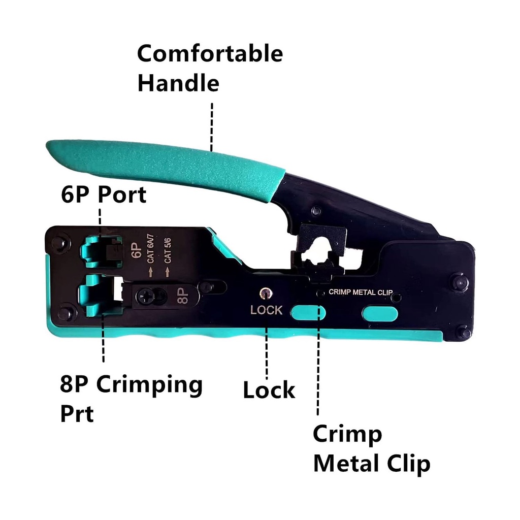 ZoeRax RJ45 Passar Por Crimpador Kit De Ferramentas Ethernet Cat5e ...