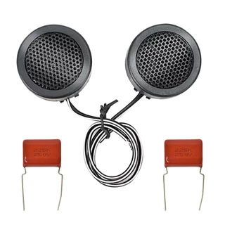 Mini Tweeter Alta Frequência 600w Painel Porta + 2 Capacitores poliester 2m2 250v 100db de puro som