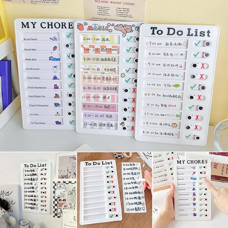 New Notes Memo Plastic Board Chore Chart Reusable Checklist My Chores ...