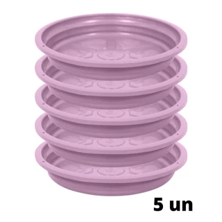 5X Prato para Vaso Aquarela (1,5) Rosa NUTRIPLAN