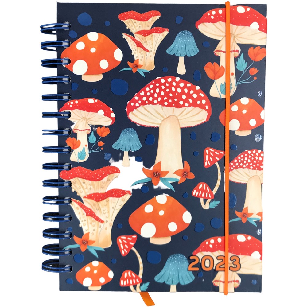 Agenda planner 2023 espiral fechamento com el stico capa colorida