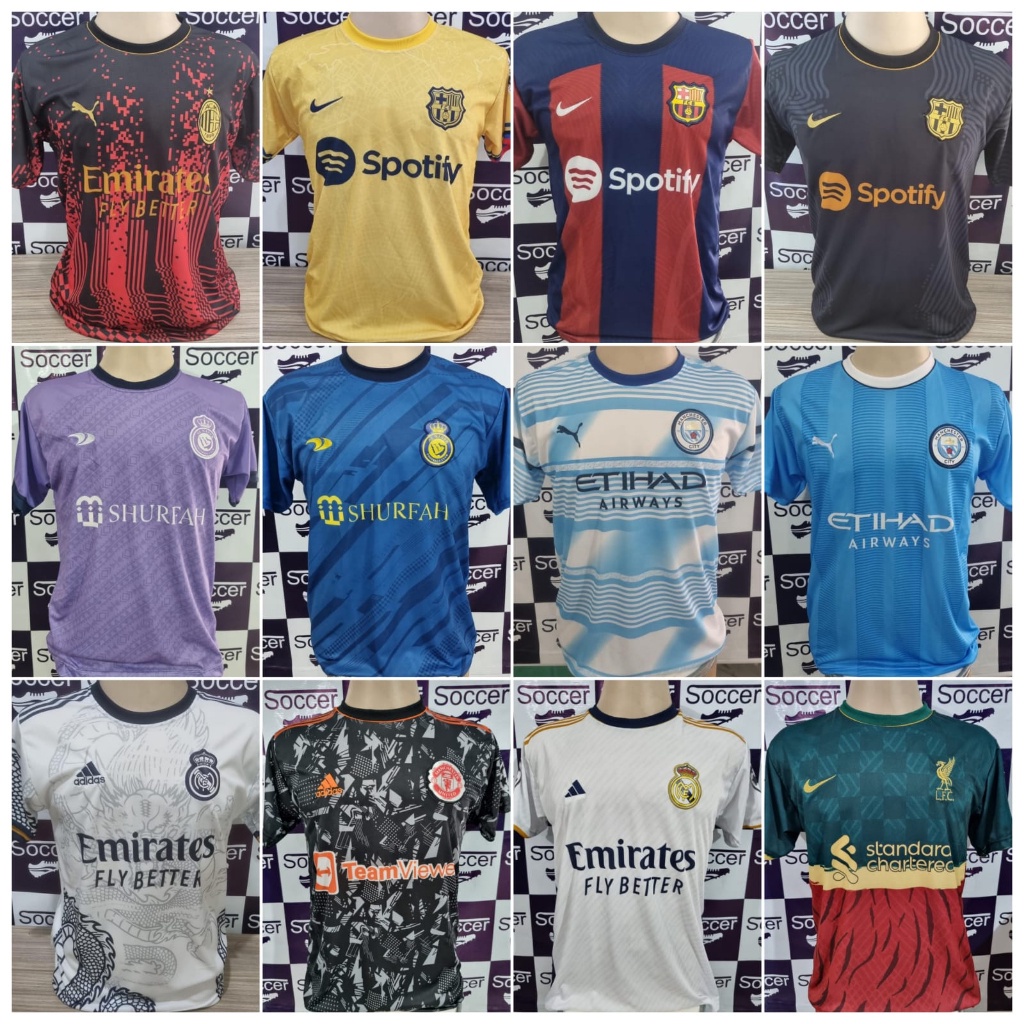 CAMISA DE TIME EUROPEU 2023/2024 CITY REAL CR7 BARCELONA MEGA PREÇO ...