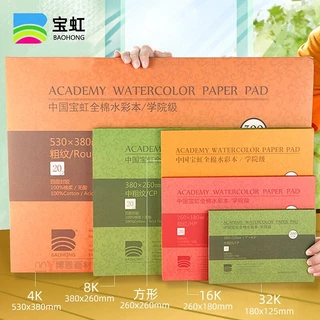 BaoHong 300g Livro De Aquarela Profissional De Algodão 20 Folhas Pintado À Mão ACADEMY Papel Suprimentos De Arte Para Pintura