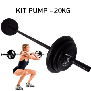 Kit Completo Body Pump C/barra E 20kg De Anilha Emborrachada Peso:2x10kg