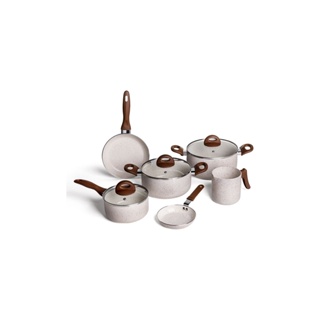 Jogo De Panelas Ceramic Life Brinox 6 Peças  Vanilla