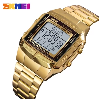 SKMEI 1381 Relógio Esportivo Digital De Luxo LED De Aço Inoxidável À Prova D