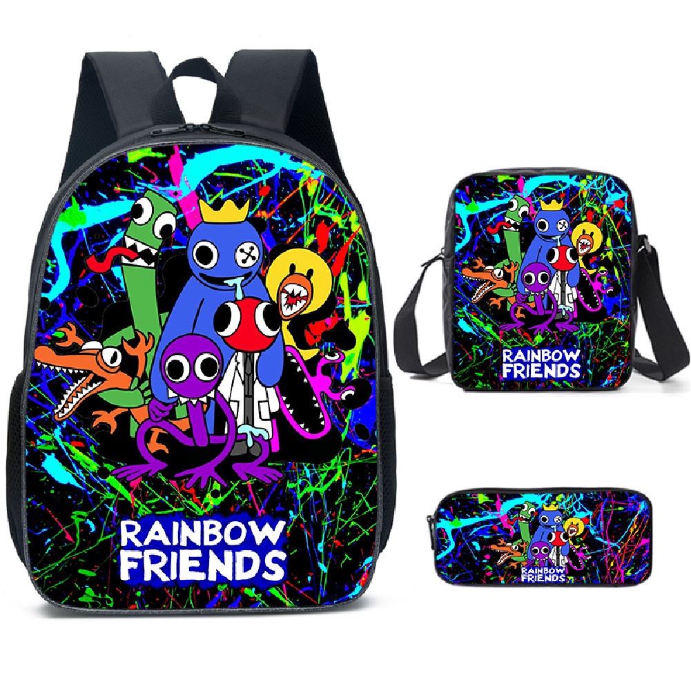 Roblox Rainbow Friends Bag 3-Pieces Set Cartoon Mochila Para