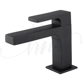 Torneira de Pia para Banheiro Quadrada Luxo Black Bica Baixa