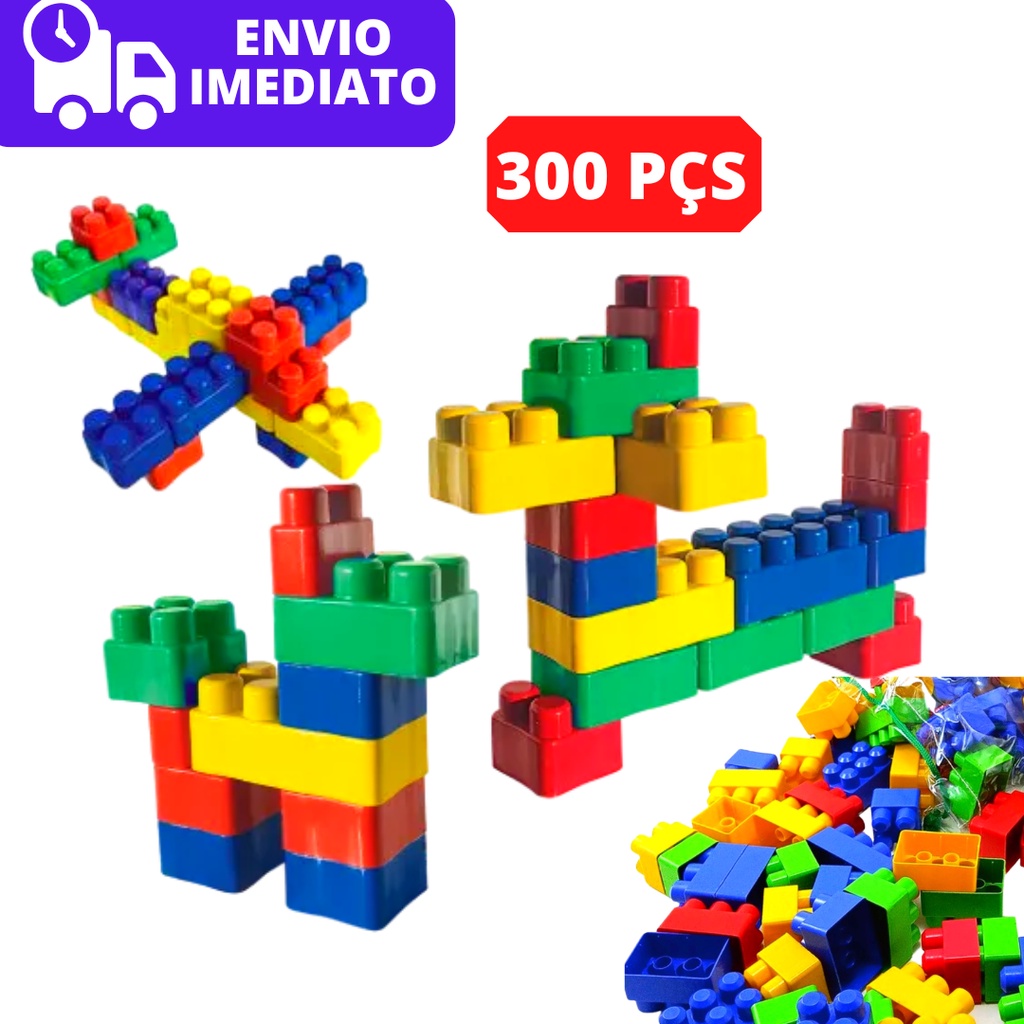 Blocos De Montar 300 Peças Grandes Brinquedo Educativo