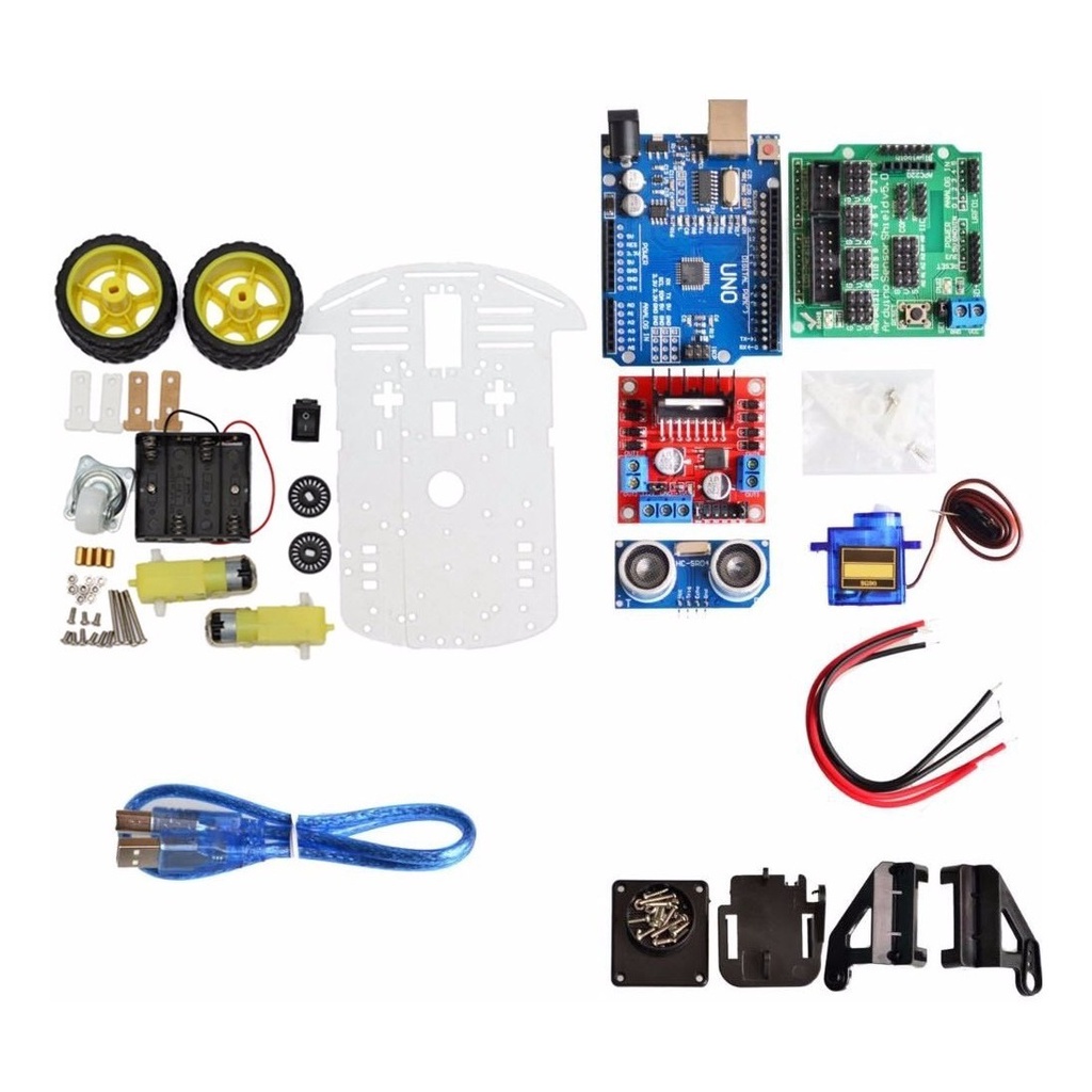 Kit Chassi Carro 2wd Arduino Completo Motor Roda L298n Sr04 | Shopee Brasil