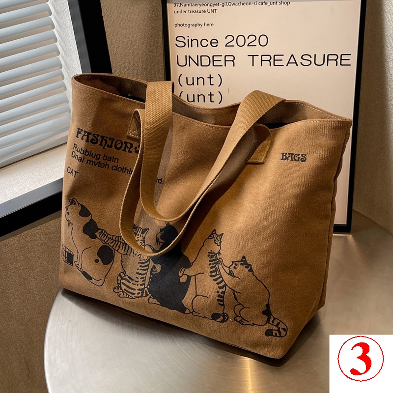 Saco De Grande Capacidade Feminino Primavera 2023 Novo Estilo Lona Para Estudante Universitário Casual De Viagem