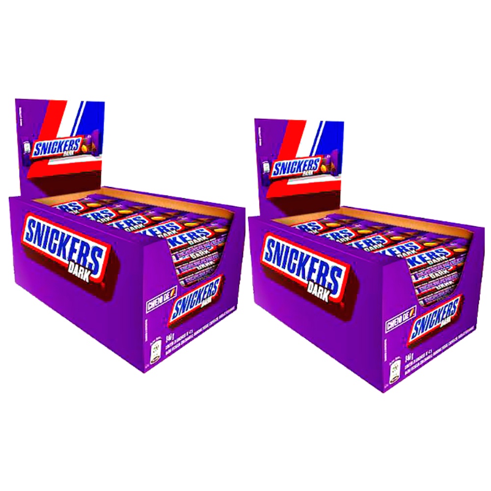 Kit Caixa De Chocolate Snickers Dark MARS 2 Cx C/ 20un Cada | Shopee Brasil