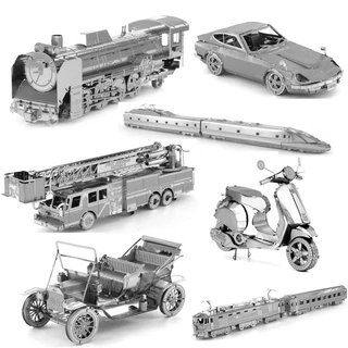 Quebra-Cabeça De Metal 3D Modelo Veículo De Bricolagem Go-kart Bullet Car Taxi Bike Racing Motocicleta Brinquedos Educativos Infantis Montagem De Para Adultos