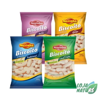 KIT Biscoito de Polvilho Sem Glúten Sem Lactose 100g - Nazinha