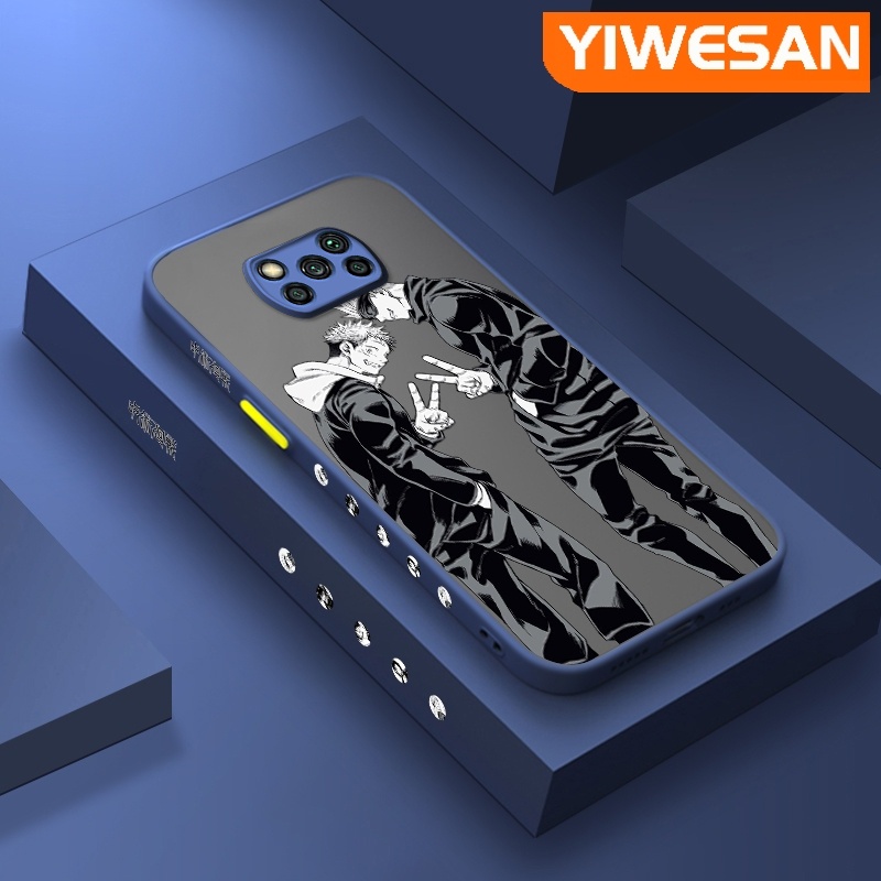 Para Xiaomi POCO X3 X3 NFC X3 Pro X3 GT Caixa De Desenho Animado Jujutsu Kaisen Telefone Transparente Fosca De Borda Quadrada Silicone À Prova De Choque