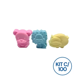 Kit 100 Mini Sabonete Bichinhos Artesanal 3,5 cm Sortidos