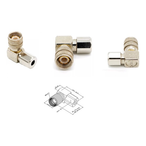 Conector 75 Ohms Iec 169-13 Macho Angular - Kit 10 Unid