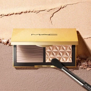 MAC Placa De Reparo De Alto Brilho Duas Cores Amostra Duplo Feitiço Maquiagem De Contorno Facial 3.6g