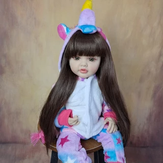 Reborn Guessbelly Lifelike 55 CM 22 Inch Boneca Renascida Com Silicone Macio De Corpo Inteiro Princesa Recém-Nascida Toddler Bebê Vestir Brinquedo Presente De Aniversário Fofo Para Menina