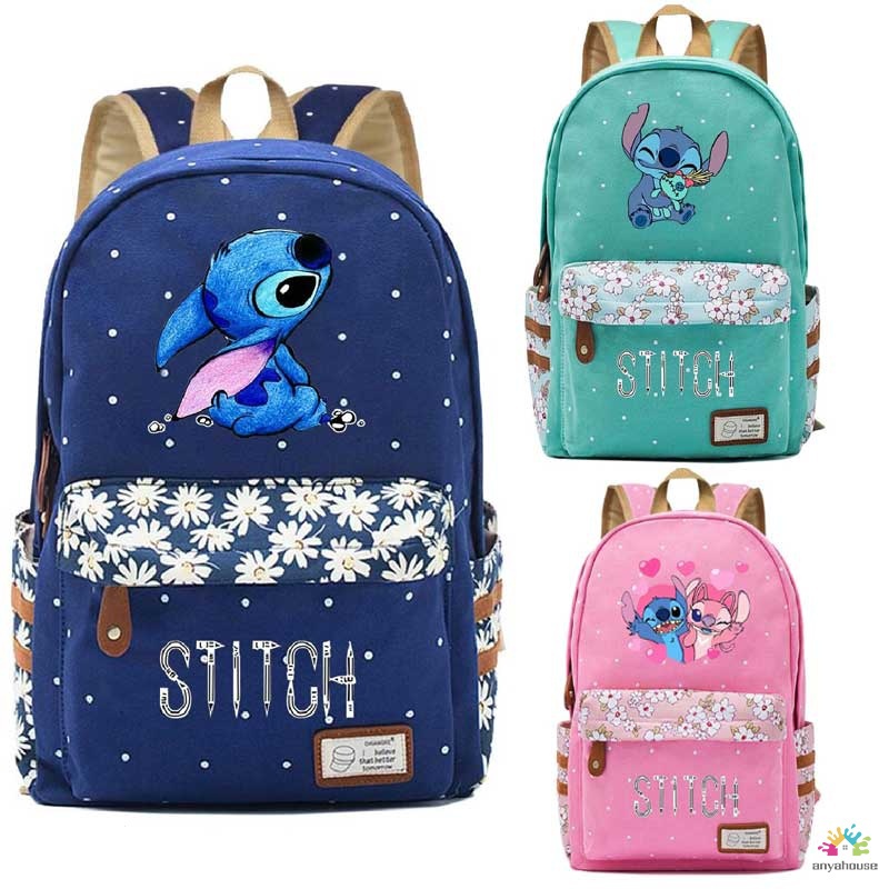 Novo kawaii Disney Stitch menino menina escola infantil mochila mulher mochila para adolescentes escola tela caderno de viagem