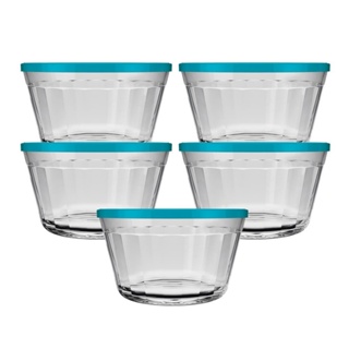 Conjunto de Tigelas Americano 1L com Tampa Colorida 6 Peças