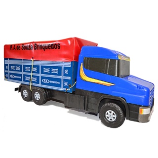 Caminhão Scania Trucado Carroceria Madeira Brinquedo Grande 70cm
