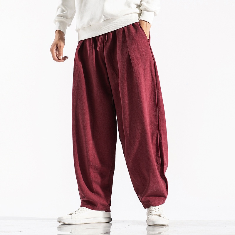 Calça Masculina AITFINEISM Algodão Linho - Verão Confortável E Fresca