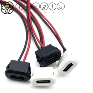 RONGLU Conector USB-C 5Pcs Base Fêmea À Prova D'água Com Porta De Carregamento De Fio De Soldagem Tipo