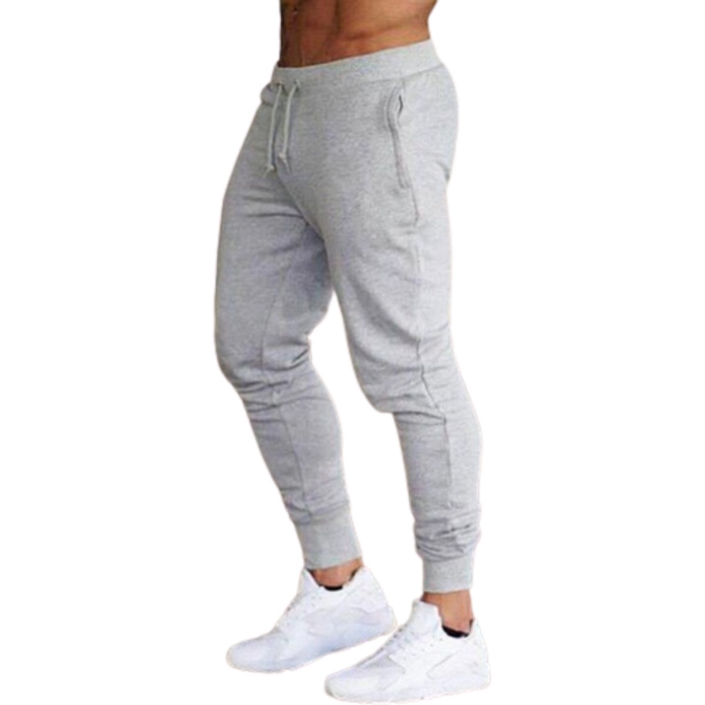 Calça Moletom Adulto Skinny Slim Sport Masculino Esporte Academia Inverno Casual