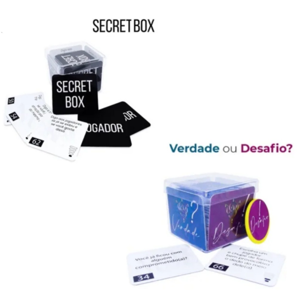 Kit Secret Box + Verdade Ou Desafio Jogos De Cartas Casal | Shopee Brasil