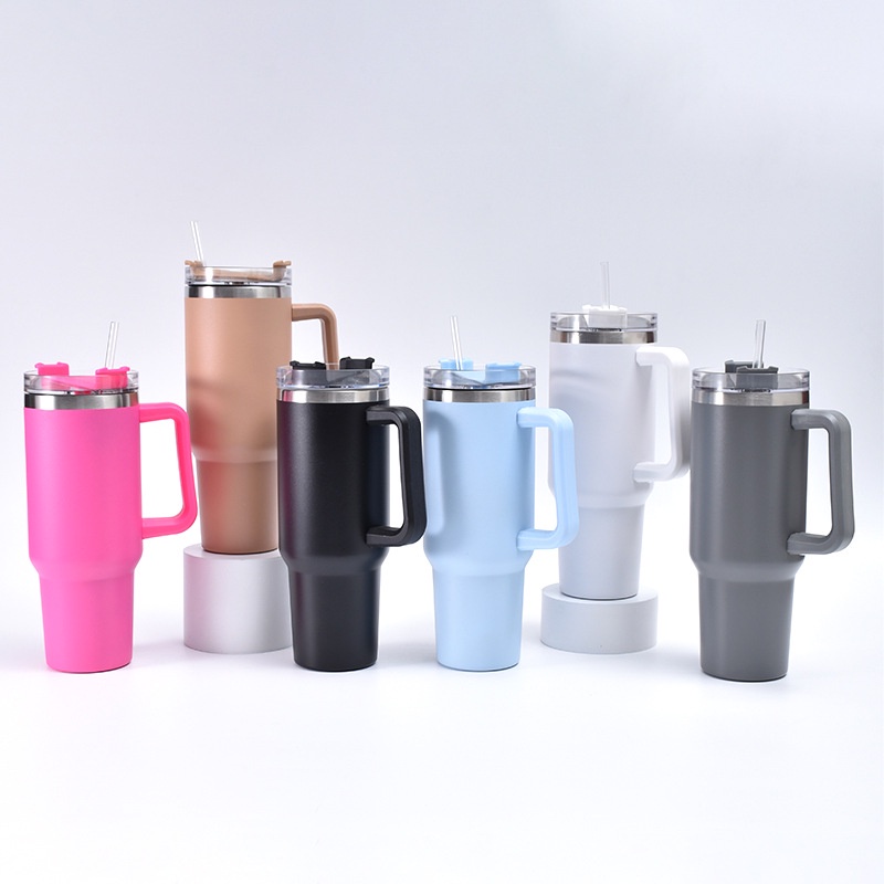 Bebedouro Caneca 40oz Tumbler FlowState Stanley Quencher 1200ML Cup Isolado A Vácuo De Aço Inoxidável Ice Coffee