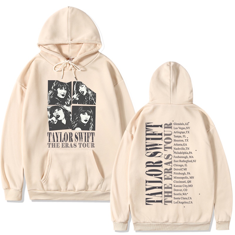 Taylor The Eras Tour Merch 2023 World Tour Manga Longa Sweatshirts Mulheres  Hoodie Masculino Moda Roupas