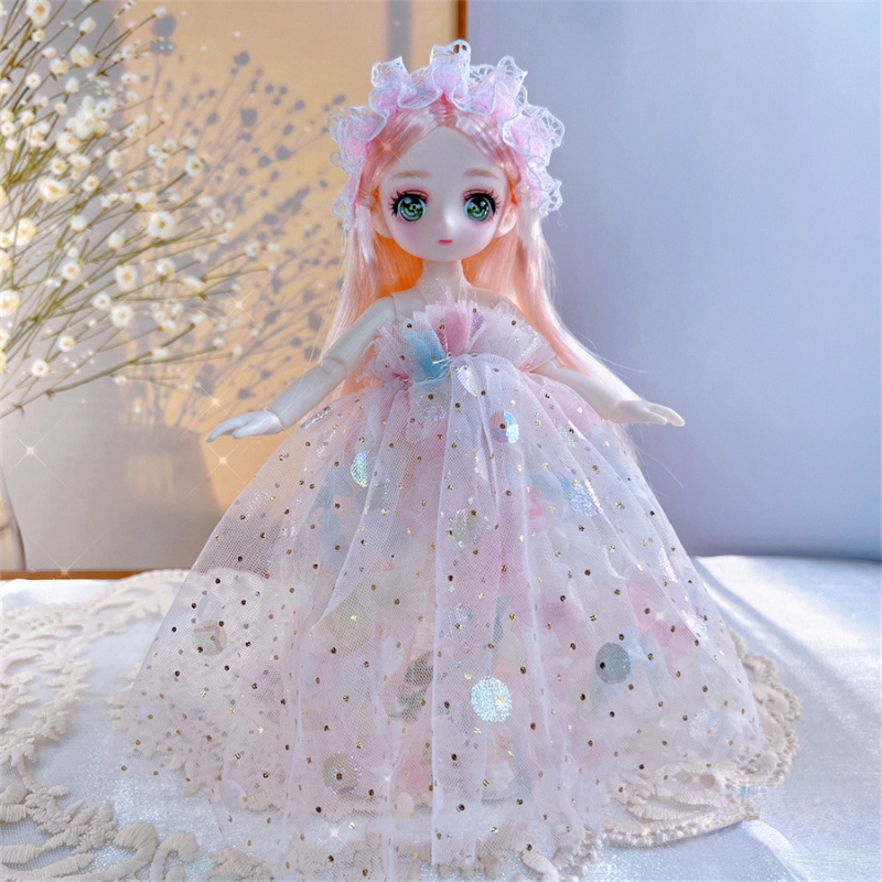 Novo BJD Doll 23cm Multi Activity Joint Cartoon Face 3D Olhos