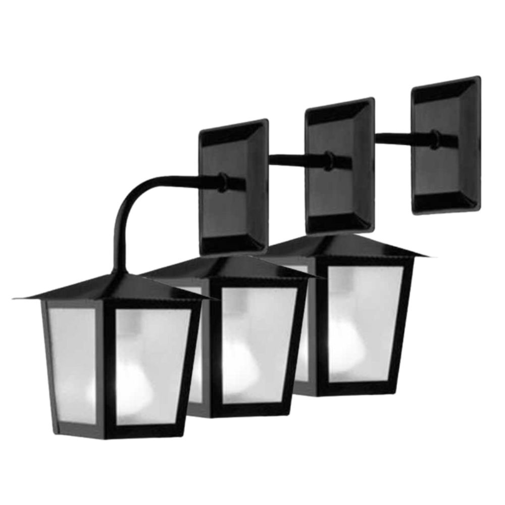 Kit C/ 3 Luminárias Arandela de Parede Colonial Externa Quadrada Preta Shopee Brasil