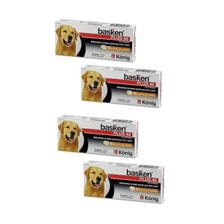 Kit 4 Basken Plus 40 Konig Vermífugo 4 Comprimidos
