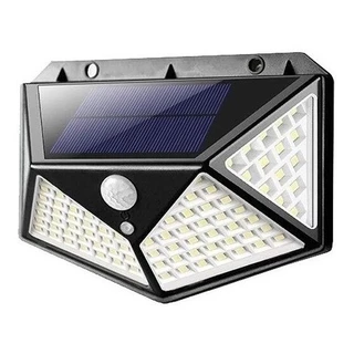 Luminária Parede Solar 100 Leds Bateria Luz Balizador Jardim