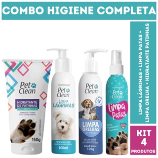 Combo Hidratante Limpa Patas + Ouvidos + Lágrimas p/ Cães e Gatos